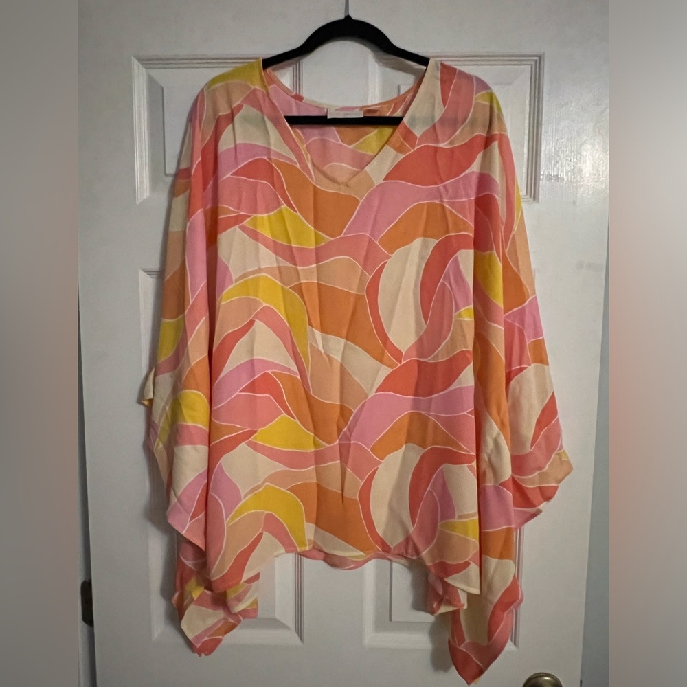 Belle by Kim Gravel Woven Aloha Poncho Size 2X